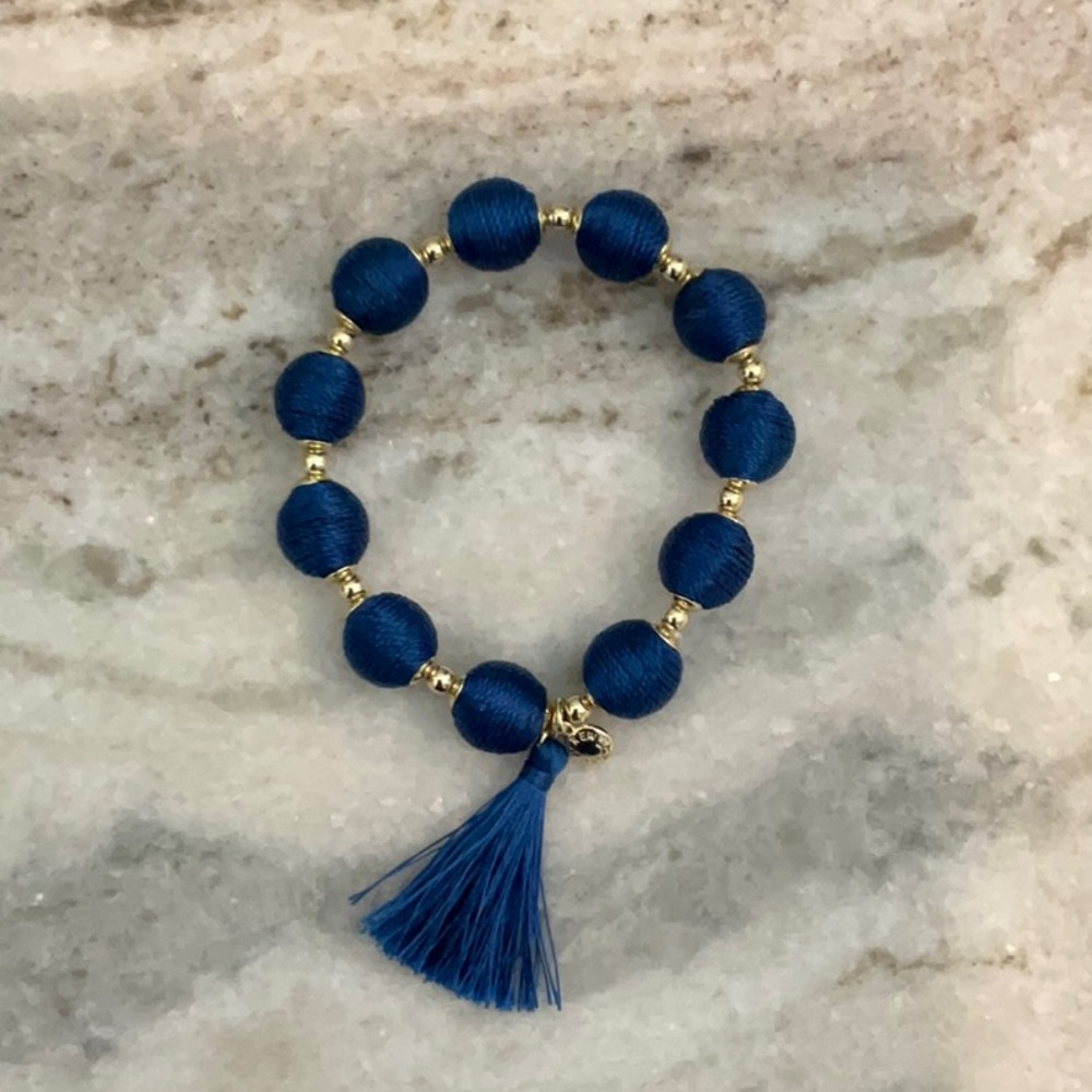 J. Crew Factory Blue and Gold Bracelet